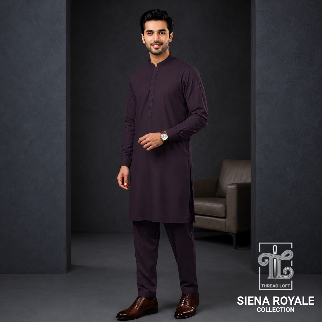 Deep Maroon Men’s Shalwar Kameez – Premium Tailored Fit